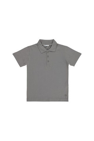 Civil Boys Erkek Çocuk Palmiye Nakışlı Polo Yaka 6-9 Yaş Tişört - Gri Açık Gri