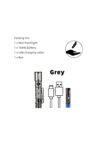 Brightnova Alonefire Yüksek Parlaklık Gray X82 El Feneri Usb Şarjlı Ayarlanabilir Işık 500 Lümen Kampçılık Seyahat Acil Durum Altın