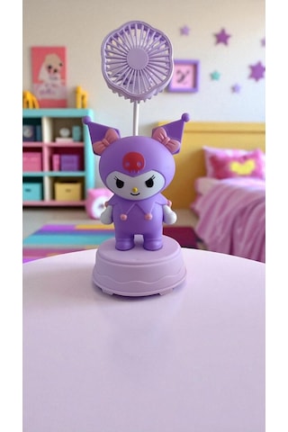 Kuromi Temalı Masa Üstü Vantilatör lik Eşya Mor Renk
