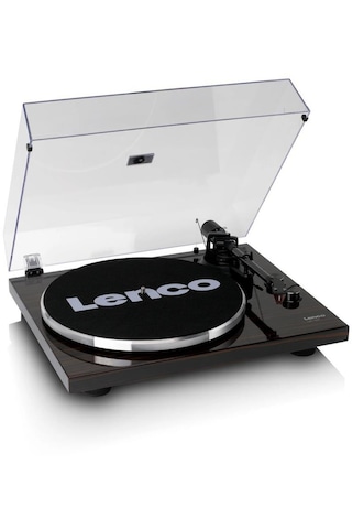 Lenco LBT-345WA Bluetooth Ve Ortofon 2M Kırmızı Kartuşlu Pikap Plak Çalar + Krom Plak Sabitleyici