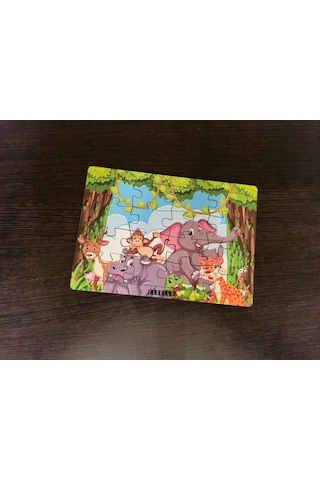Hayvanlar Alemi 5 - 16 Parça Eğitici Öğretici Ahşap Çocuk Puzzle Yapboz Bebek Çocuk Oyuncak