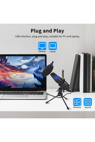 Lemestar "profesyonel Usb Mikrofon Seti - Bilgisayar, Kayıt, Konferans Ve Yayın İçin Komple Ekipman"