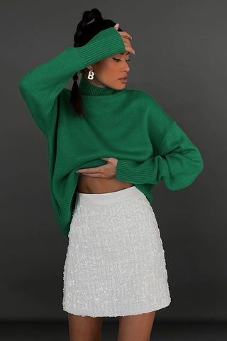 Madmext Mad Girls Yeşil Balıkçı Yaka Kazak Mg1252 - Yeşil