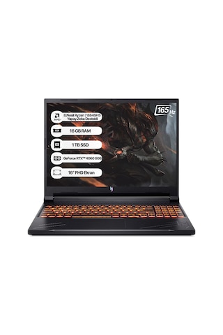 Acer Nitro V16 ANV16-41 NH.QRUEY.005 R7-8845HS 16 GB 1 TB SSD RTX4060 8 GB Free Dos 16" Wuxga Dizüstü Bilgisayar