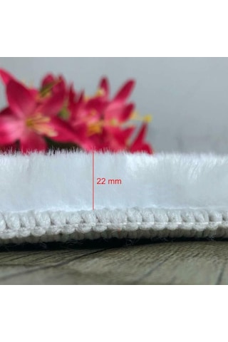 Tappeto Rex Tavşanı Post Halı Beyaz (22 Mm Tüy)