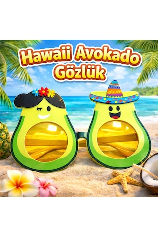 Hawaii Temalı Avokado Gözlük Kostüm & Parti Gözlüğü Diğer