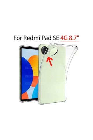 Xiaomi Redmi Pad Se 8.7inç Kılıf Darbelere Dayanıklı Şeffaf Kapak Kılıf