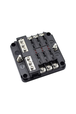Monyee 6 Yollu Led Göstergeli Sigorta Kutusu - Tüm Taşıtlar İçin Anti-koroziv Bakır Uçlar, 32v 100a Maksimum Giriş, Su Geçirmez Pc Kapak