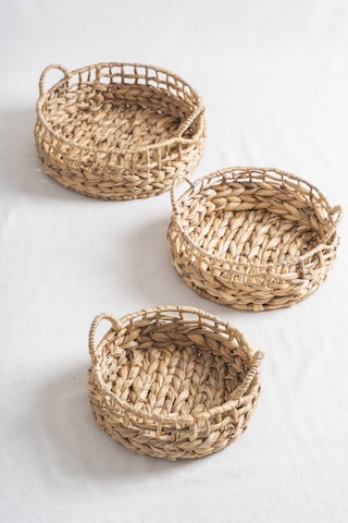 Soléa Hasır 3 Lü Sepet Seti Krem