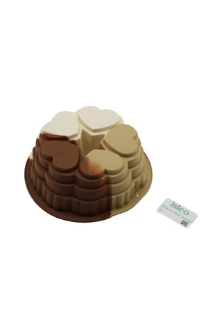 Kalp Tasarımlı Kek Kalıbı Silikon 9 Cm Derinlik Dilimli Kap Pasta Aracı Kalpli Kalıp Çok Renkli