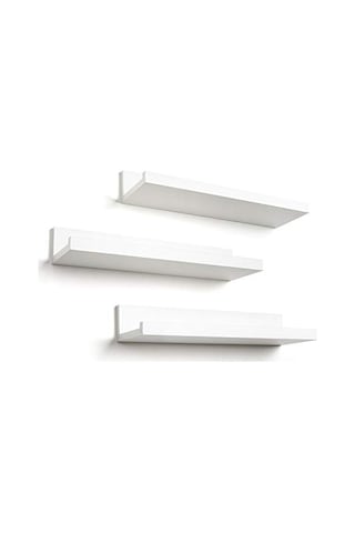 Rafı 3 Lü Set 50x15 Cm Beyaz Dekoratif Duvara Monte Raf Salon Mutfak Banyo Ve Ofis Için Modern Raf Çok Renkli