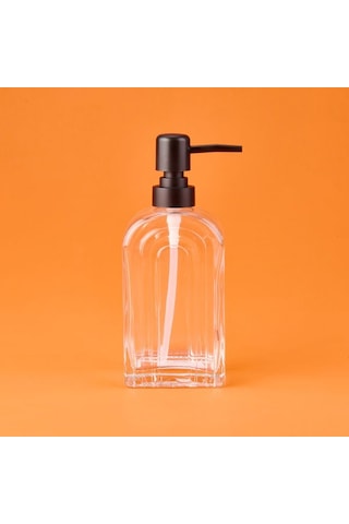Mien Cam Sıvı Sabunluk - Şeffaf / Siyah - 20x8 Cm Şeffaf / Siyah