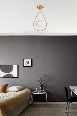 Damla Camlı Tekli Modern Hol Salon Oturma Odası Giriş Tekli Avize Beyaz