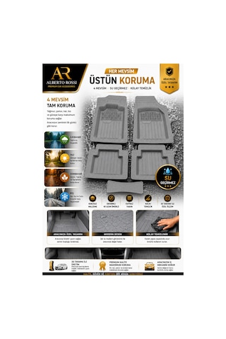 Dacıa Jogger Extreme Eco-g 2026 Model Uyumlu Alpinex Gri 5d Havuzlu Paspas Yumuşak Kaymaz Taban