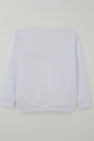 Breeze Erkek Çocuk Sweatshirt Renkli Yazı Baskılı 10-16 Yaş, Beyaz
