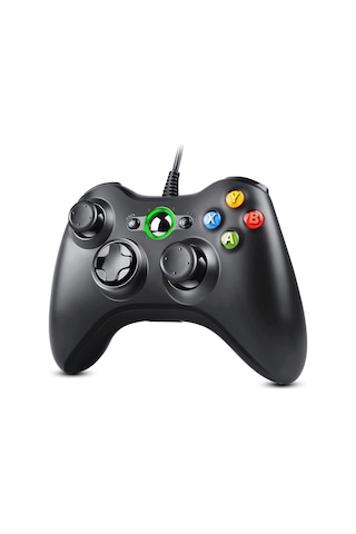 360 Usb Kablolu Oyuncu Kontroller Geliştirilmiş Ergonomik Tasarım Siyah