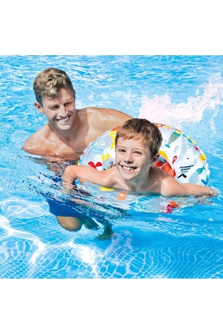 Intex 6-10 Yaş 61 Cm Desenli Simit Şişme Havuz Ve Deniz Yüzme Simidi Çocuk Can Simidi