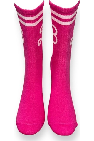 2'li Unısex Sevgililer Günü Özel Tasarım Pembe Ve Kırmızı Kalp Tasarımlı Esnek Nem Alabilen Pamuklu Spor Soket Çoraplar Çok Renkli