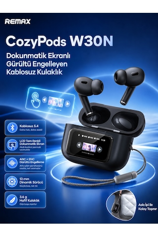 Remax Cozypods W30N Bluetooth 5.4 Dokunmatik Ekranlı Kulak İçi Kulaklık