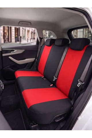 Dacia Sandero Oto Koltuk Kılıfı Stepway Koltuk Kılıfı Dacia Duster Kılıf Kırmızı-Siyah