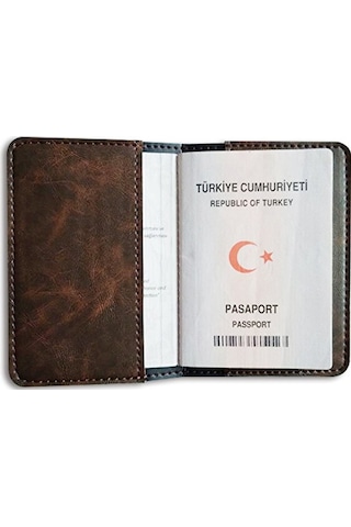 Vip Gift Pasaport Kılıfı Vegan Deri Pasaportluk Voyak006 Kahverengi
