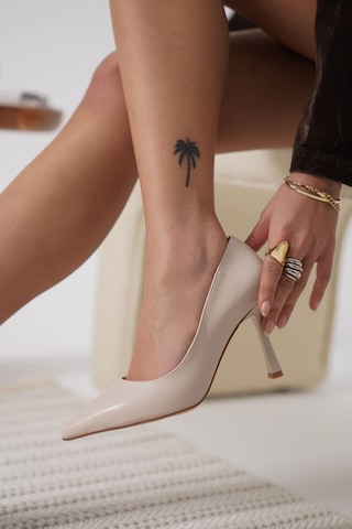 Zelena Kadın Mat Bej Stiletto Bej