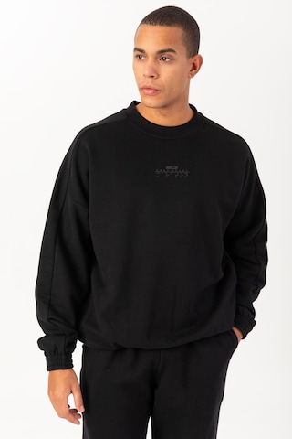 Maraton Sportswear Oversize Erkek Bisiklet Yaka Uzun Kol Basic Siyah Sweatshirt 21822-siyah Siyah