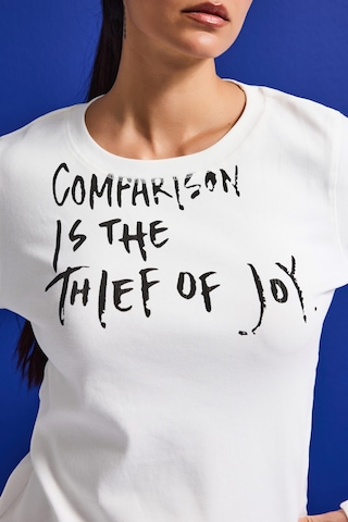 Itsbasic Kadın Beyaz W5 Yazı Baskılı %100 Pamuk Sweatshirt