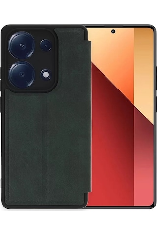 Newface Xiaomi Redmi Note 13 Pro 4g Kılıf Flip Cover - Koyu Yeşil Resimdeki