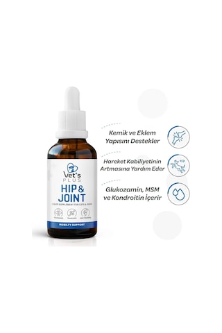 Vet's Plus Glucosamine Kedi ve Köpekler İçin Sıvı Eklem Sağlığı Güçlendirici Glukozamin Damla 100 ML