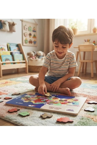 81 Parça Ahşap Türkiye Haritası Puzzle Eğitici Ve Öğretici Ahşap Türkiye Haritası Puzzle