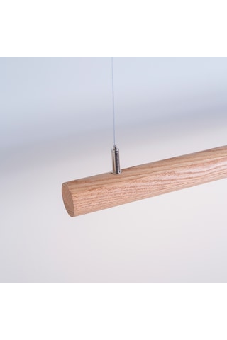 Silindir Meşe Modern Ahşap Aydınlatma - Minimal Led Sarkıt Avize Meşe