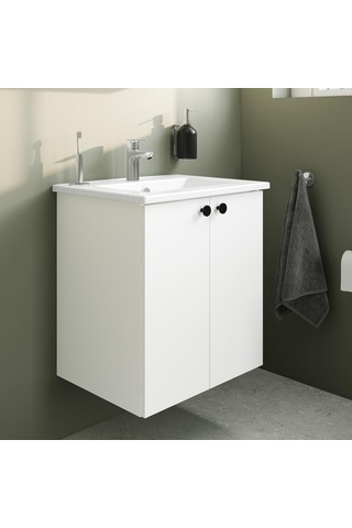 Vitra Shift T20 81002 Kapaklı Lavabo Dolabı, Parlak Beyaz, 60 Cm Sku: Smg8690010175427 Açık Gri