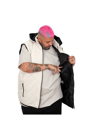 Mode Xl Battal Beden Erkek Kapitone Yelek 25709 Siyah