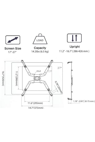 Hpy Pazar Np-1 Vesa Uzatma Adaptörü 17 27" Montaj Deliksiz Monitörler İçin