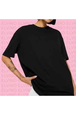 Noıssey Siyah Trend Yazı Baskılı Oversize Unisex Kadın/erkek Bisiklet Yaka