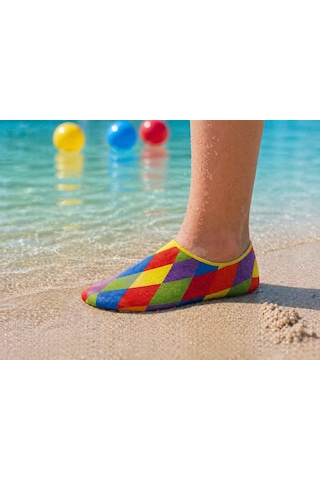 Gripptoes Kaymaz Damla Tabanlı Deniz&havuz Çorabı F1 Çok Renkli