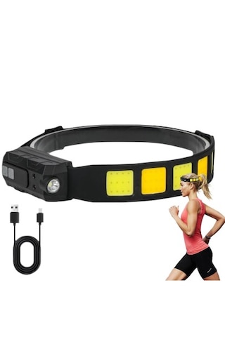 Watton Wt-066 Sensörlü Cob Xpg Led Kafa Lamba Siyah
