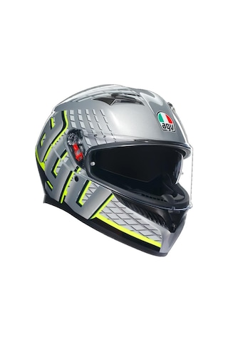 Agv K3 Mplk Fortify Grey Blk Yellow Fluo Motosiklet Kapalı Kaskı