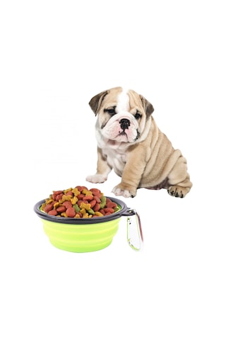 Sones Taşınabilir Pet Katlanır Besleme Kase Silikon Su Bulaşık Besleyici Köpek Seyahat Kase