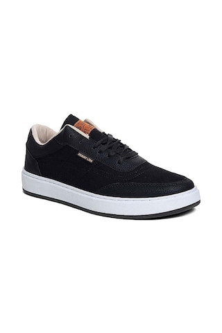 Günlük Erkek Sneaker Bağcıklı Fuspetli Rahat Casual Dikişli Keten Kaymaz Taban Yazlık Mevsimlik Yürüyüş Spor Ayakkabı 2024 SİYAH-BEYAZ