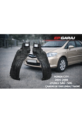 Honda Cıty 2005 2008 Uyumlu Sağ & Sol Çamurluk Davlumbaz Takımı