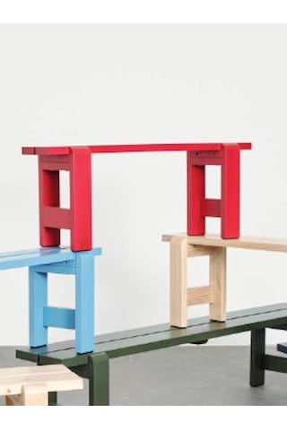 Ahşap Bank Kırmızı 110 Cm