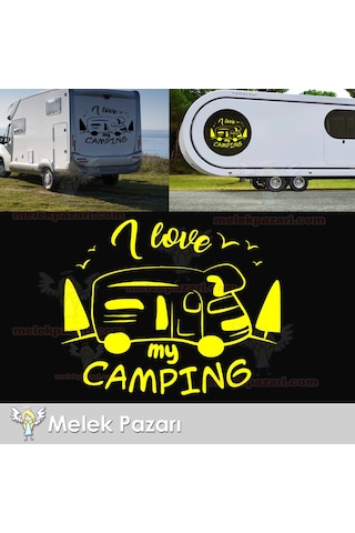I Love Camping Kamp Karavan Sticker