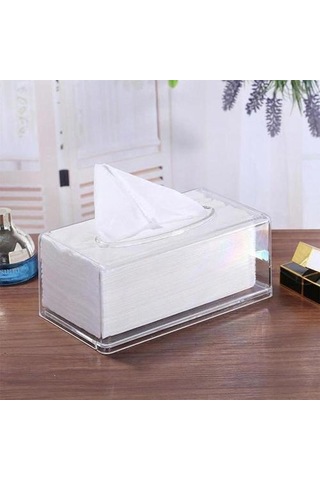 1 Adet Şeffaf Doku Kutusu Peçete Tutucu Oturma Odası Ev Organizatör Kağıt Dispenseri Faydalı Doku Kutuları
