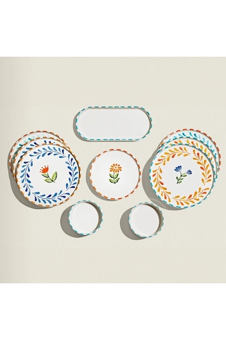 Nehir Summer Flowers 6 Kişilik 13 Parça Seramik Kahvaltı Takımı Diğer