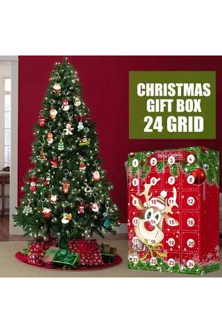 Çocuklar İçin 24 Parça Reçine Anahtarlık Dekorlu Noel Advent Takvimi