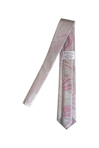 Elifebru Exclusive Handicrafts Ebru Sanatı Saten Kumaş Açık Gri Pembe Erkek Kravat Sakr 160 Açık Gri Pembe 001
