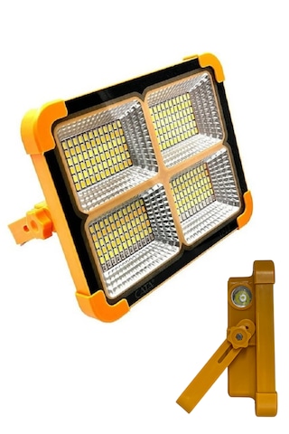 Güneş Enerjili Solar Led Projektör Taşınabilir Fenerli Powerbank