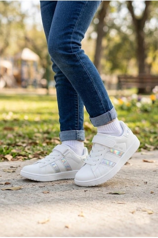 Fort Cool Cooper Rahat Esnek Sneaker Kız Çocuk Spor Ayakkabı Beyaz